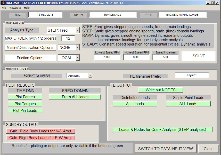 ENGLOAD: AAL engine loads software