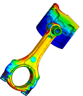 Connecting rod and piston FEA